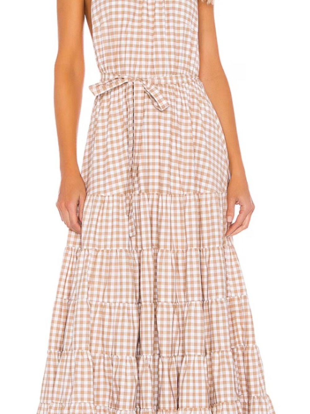 Sundress Neptune Maxi Dress Gingham Beige